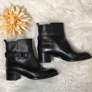 J. Crew Parker Black Vachetta Leather Ankle Boots